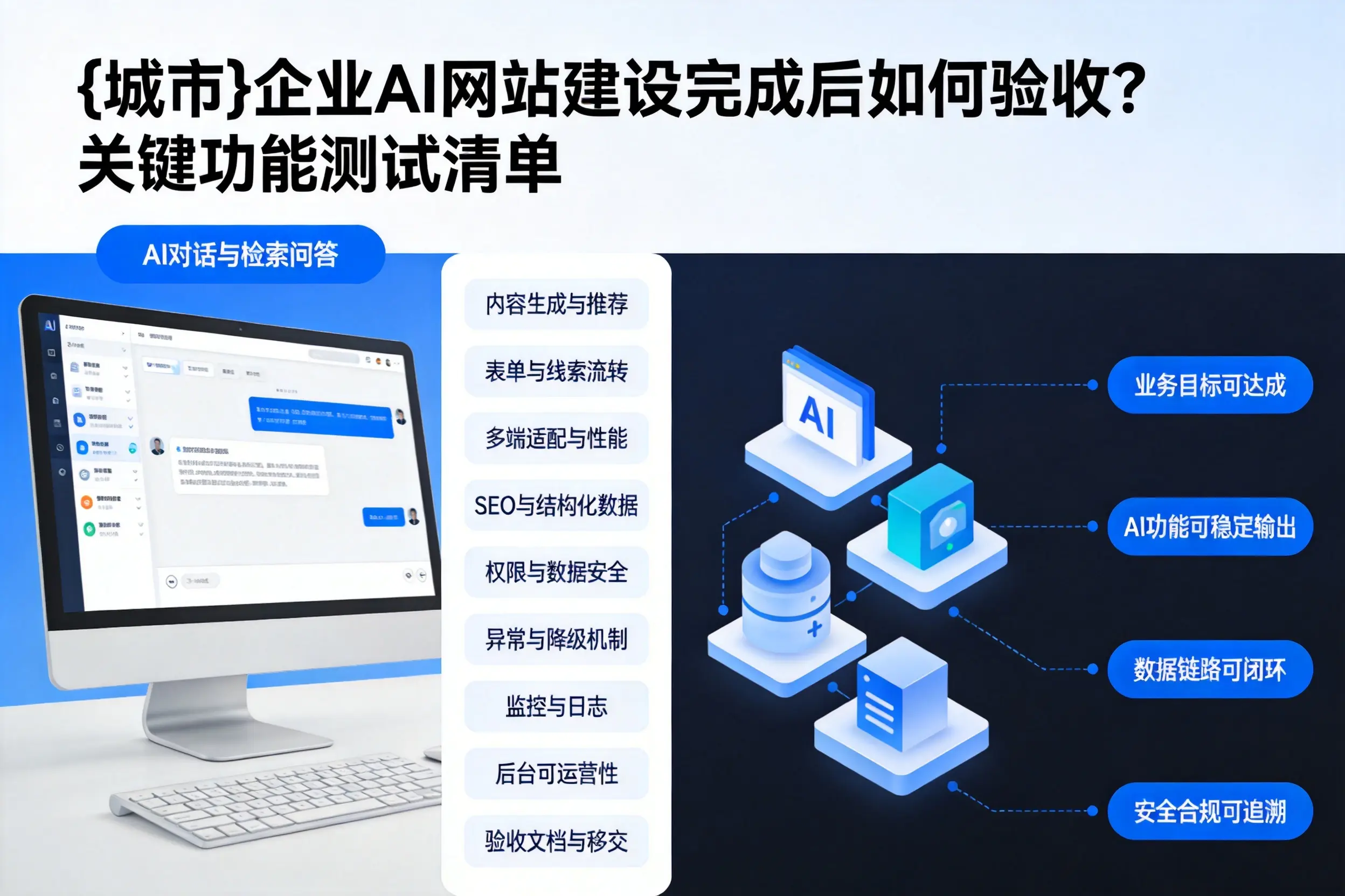 六安企业AI网站建设完成后如何验收？关键功能测试清单