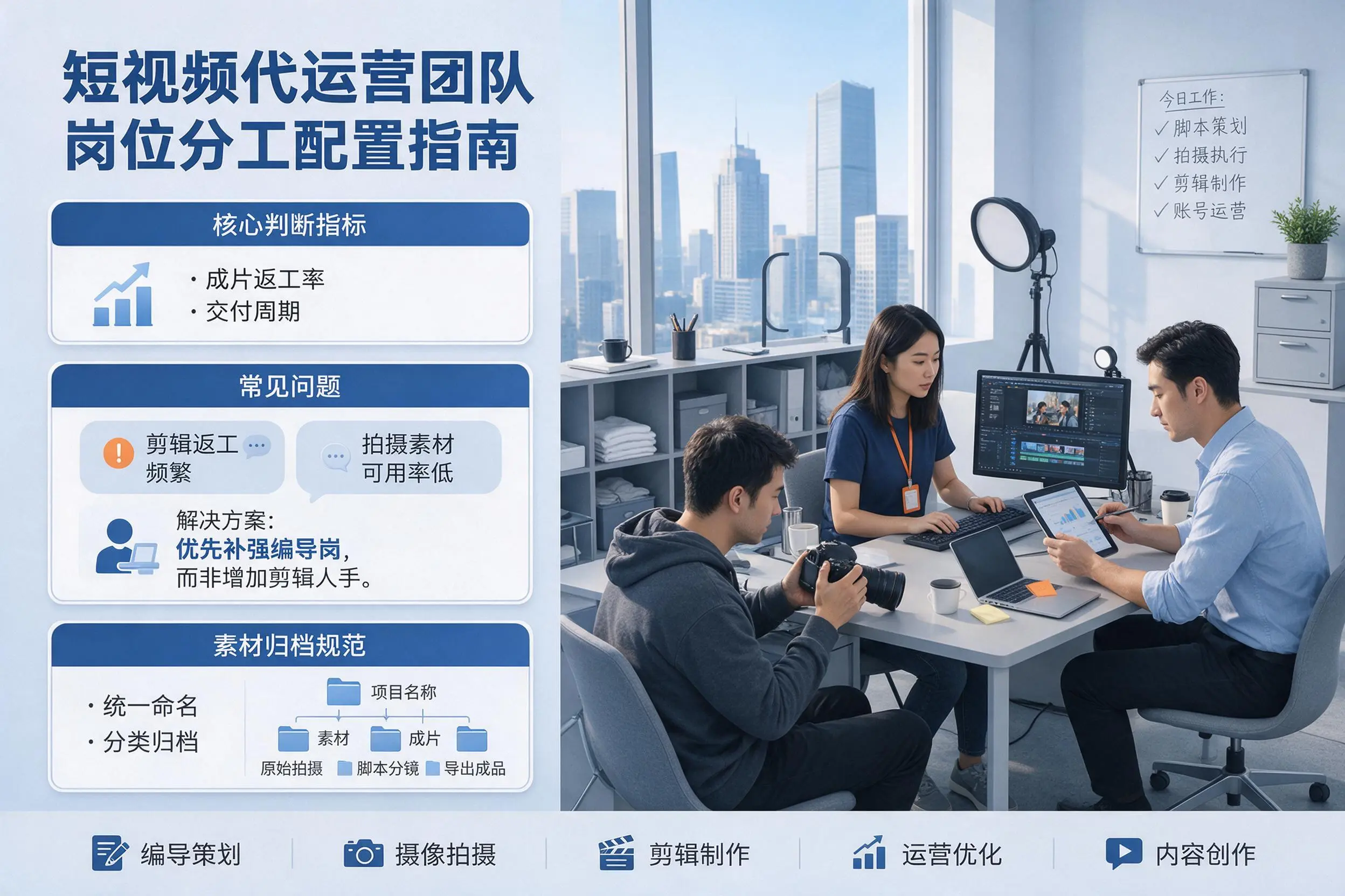 短视频代运营团队如何配置？六安企业岗位分工科普说明