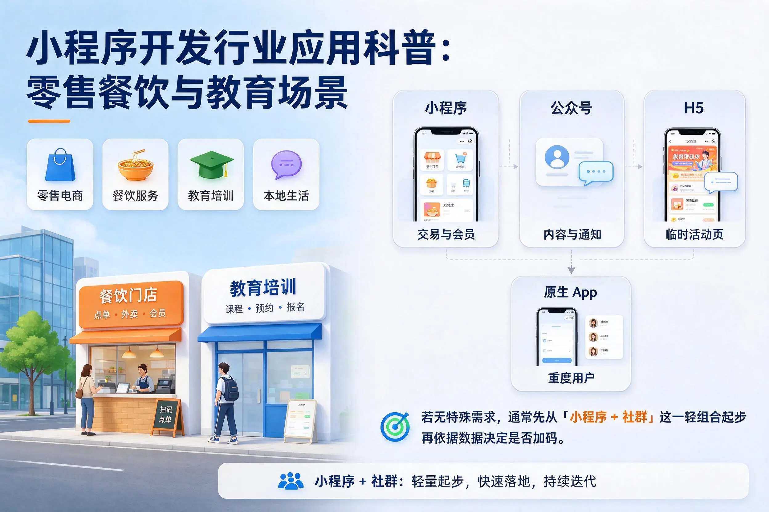 六安小程序开发行业应用科普:零售餐饮与教育场景