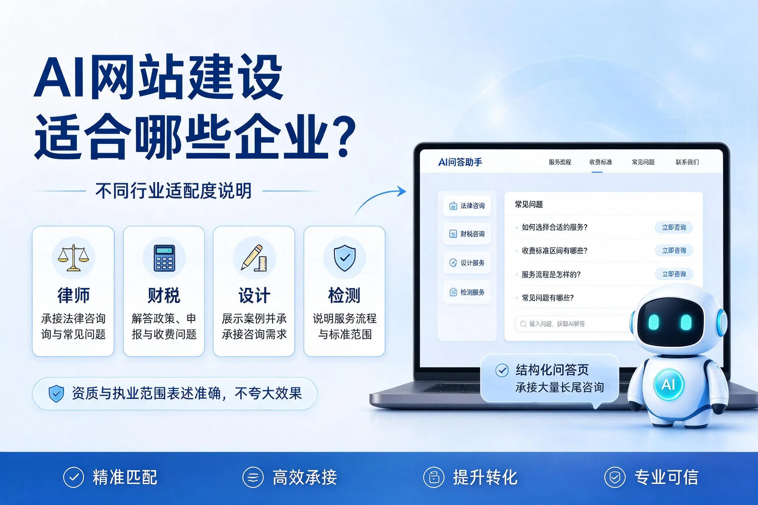 AI网站建设适合哪些企业?六安不同行业适配度说明