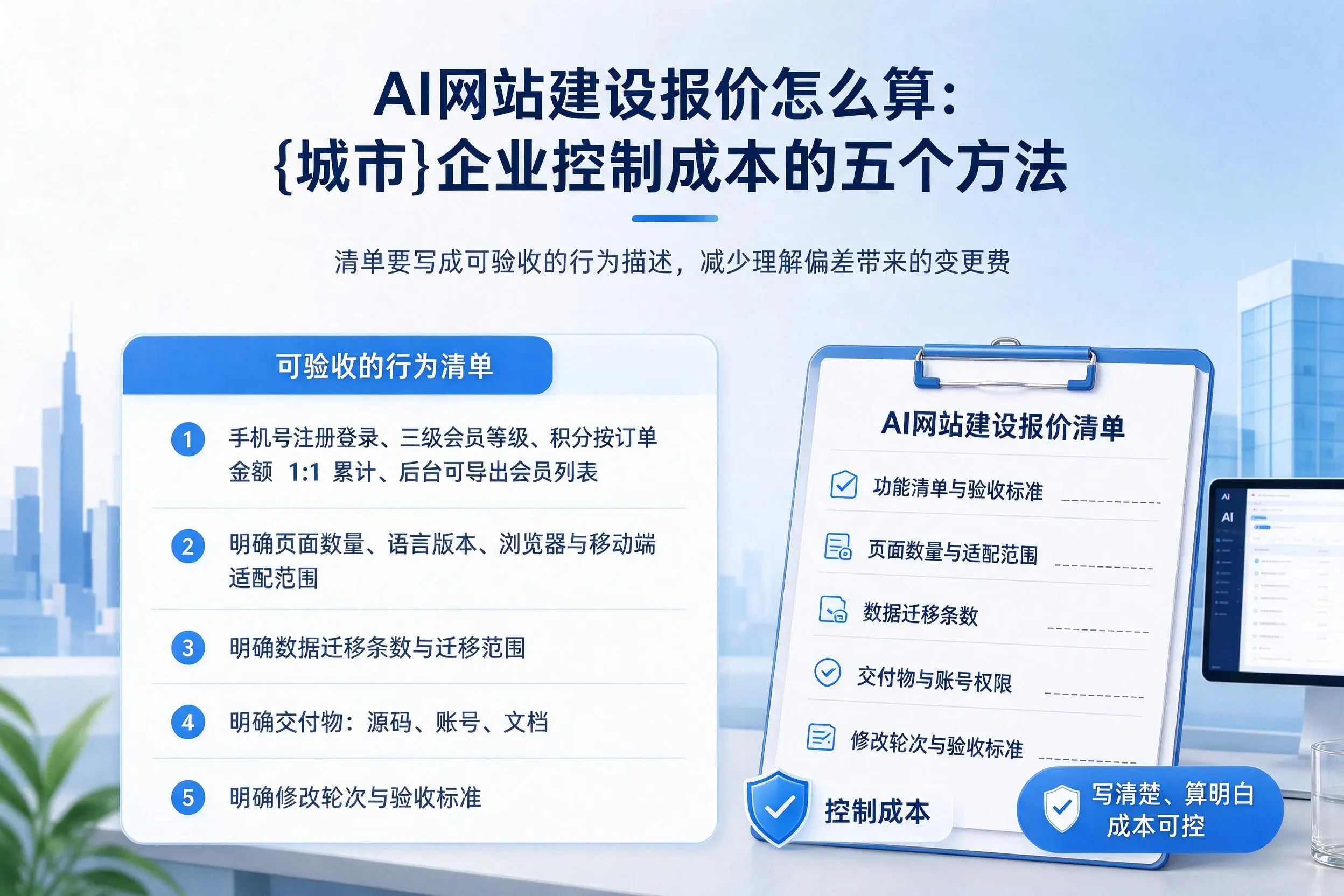 AI网站建设报价怎么算：六安企业控制成本的五个方法